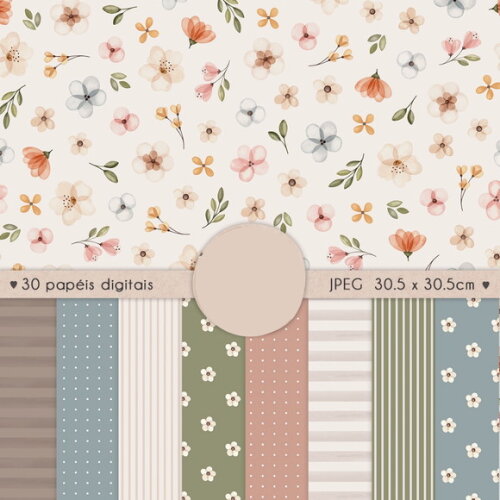 Kit Digital Jardim dos Sonhos Aquarela