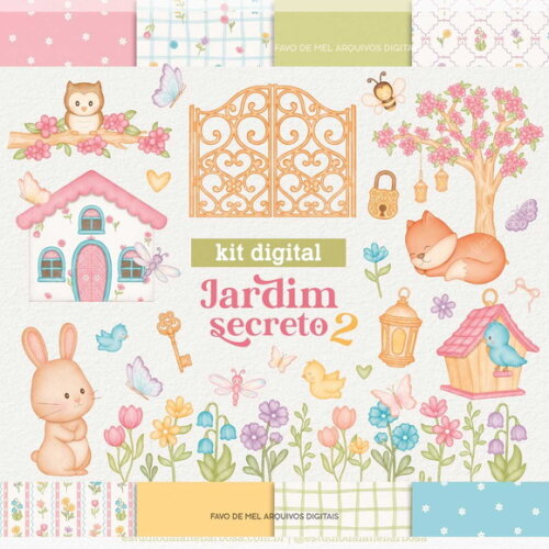 Kit Digital Jardim Secreto 2 Aquarela
