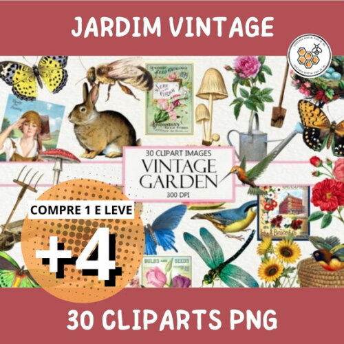 Kit Digital Jardim Vintage - Vintage Garden