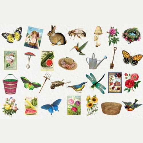 Kit Digital Jardim Vintage - Vintage Garden