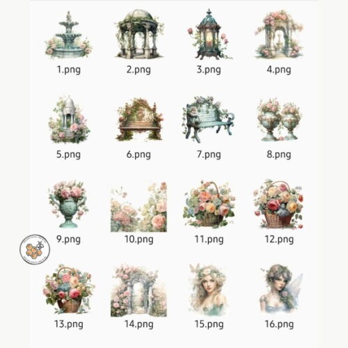 Kit Digital Jardim Vintage - Vintage Garden