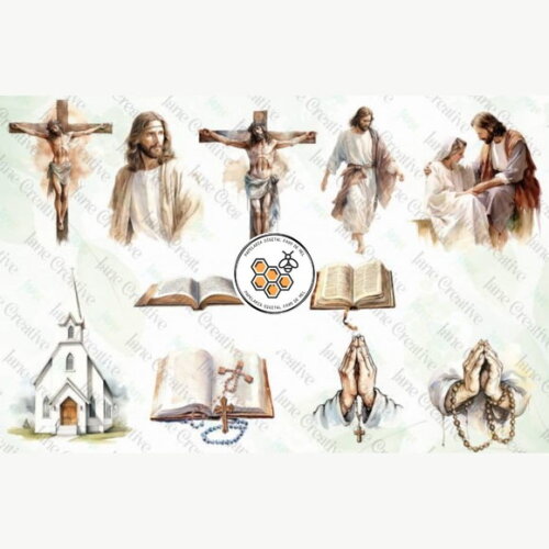 Kit Digital Jesus Aquarela - Jesus Watercolor Clipart