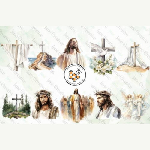 Kit Digital Jesus Aquarela - Jesus Watercolor Clipart