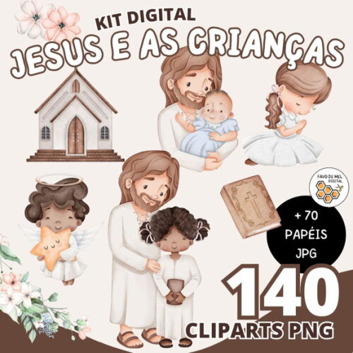 Kit Digital Jesus e as Crianças - Elementos e Papéis