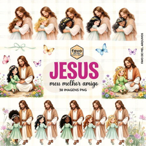Kit Digital Jesus Meu Melhor Amigo - Jardim com Jesus Ia