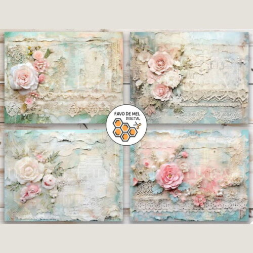 Kit Digital Junk Journal Shabby Chic (para Imprimir)