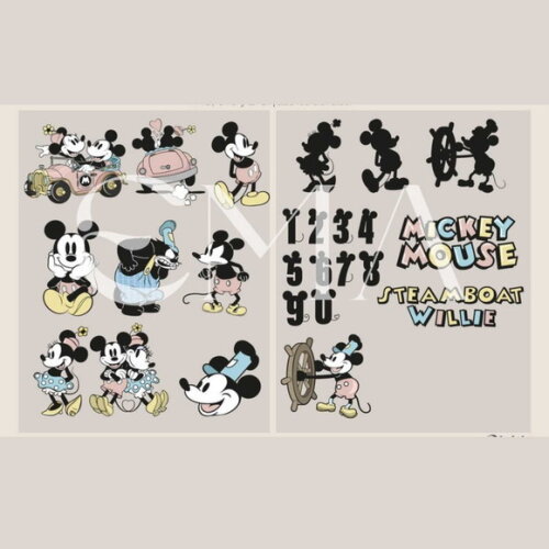 Kit Digital Mickey Vintage Png Premium Mickey Minnie Retrô