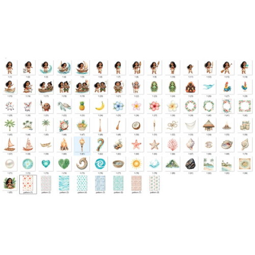 Kit Digital Moana Aquarela