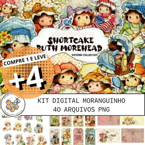 Kit Digital Moranguinho Vintage - Strawberry Shortcake