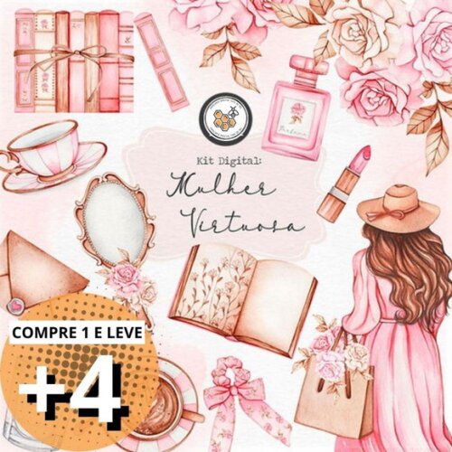 Kit Digital Mulher Virtuosa Aquarela Png (pague 1 Leve 5)