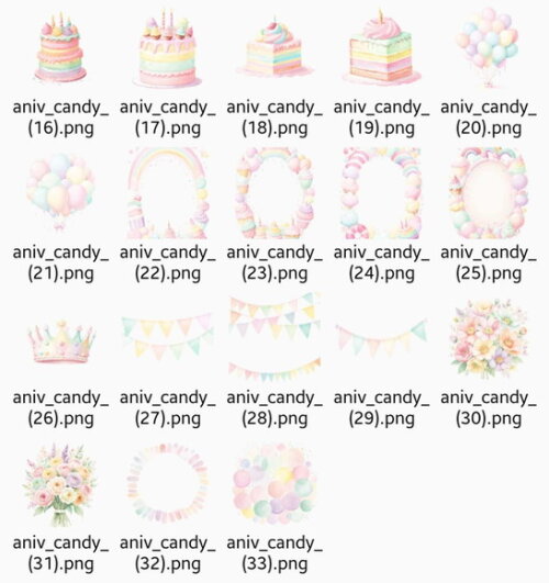 Kit Digital Mundo Doce #1 Aniversário Candyland Aquarela Png