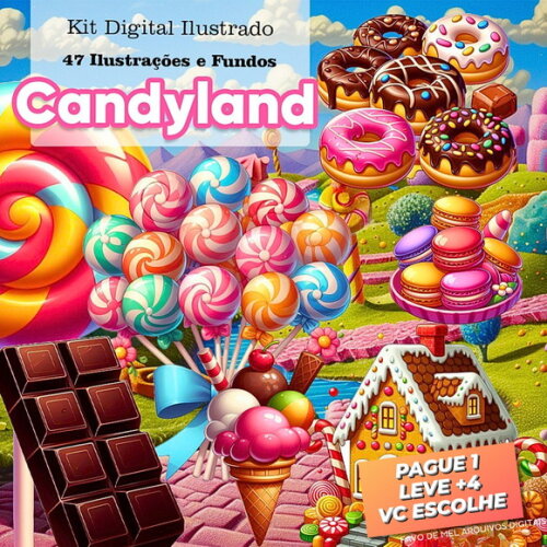 Kit Digital Mundo Doce #11 Candyland Png (pague 1 Leve +4)