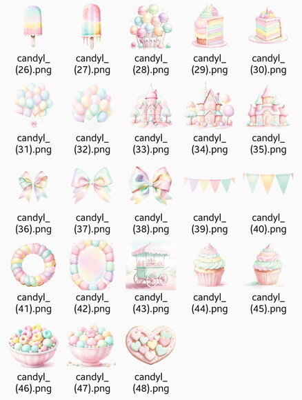 Kit Digital Mundo Doce #2 Candyland Confeitaria Aquarela Png