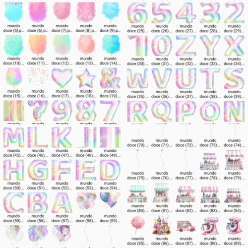 Kit Digital Mundo Doce #4 Candyland Confeitaria Aquarela Png