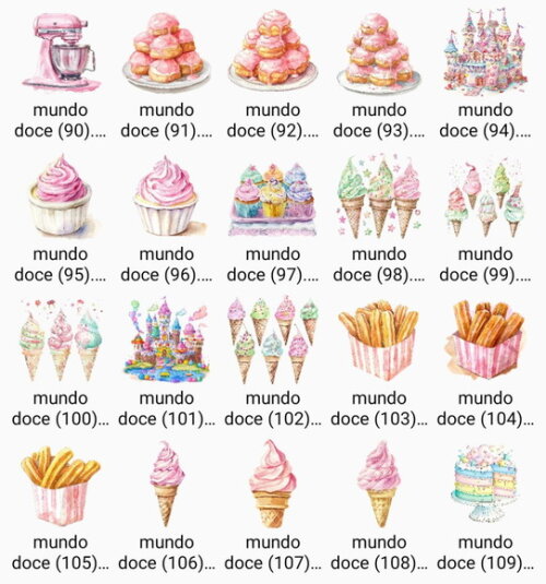 Kit Digital Mundo Doce #4 Candyland Confeitaria Aquarela Png