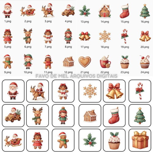 Kit Digital Natal Aquarela #03 Papai Noel Png