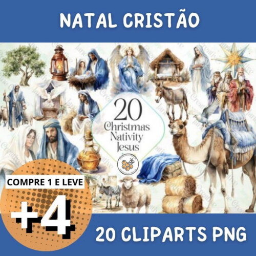 Kit Digital Natal Cristão - Christmas Nativity Jesus