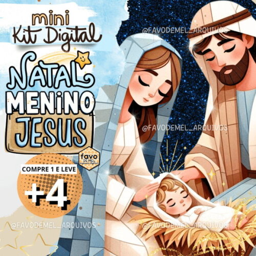 Kit Digital Natal Cristão - Menino Jesus | Artes e Mimos