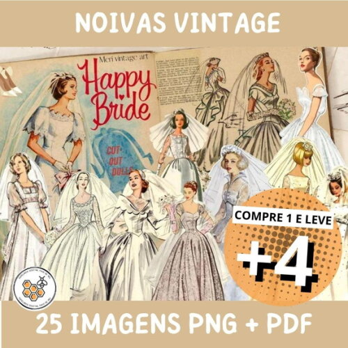 Kit Digital Noiva Vintage - Happy Bride