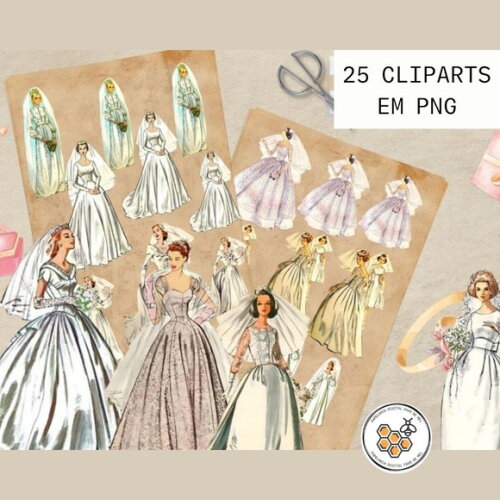 Kit Digital Noiva Vintage - Happy Bride