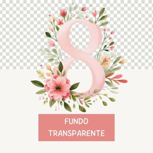 Kit Digital Números Floral Rosa Aquarela Premium