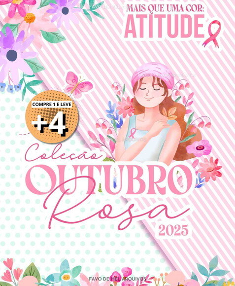 Kit Digital Outubro Rosa 2025 - Ilustrações e Mimos