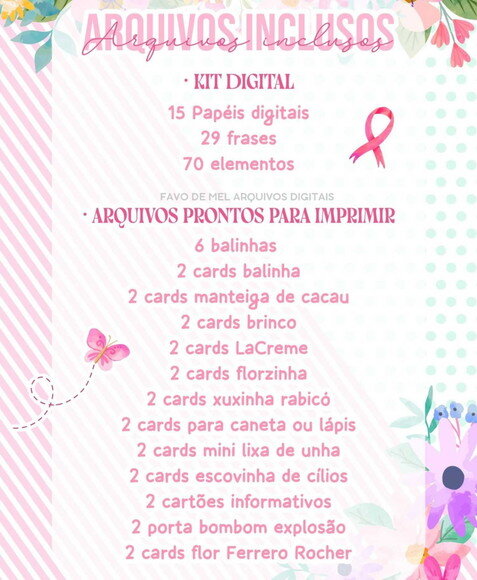 Kit Digital Outubro Rosa 2025 - Ilustrações e Mimos
