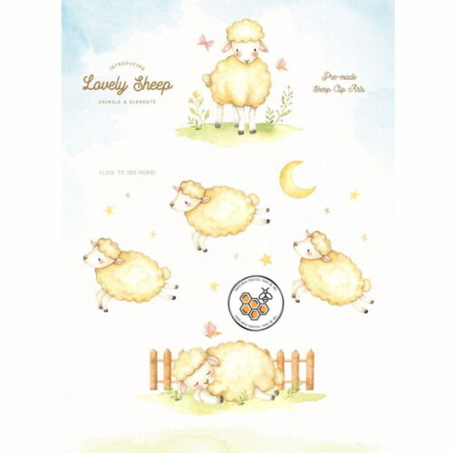 Kit Digital Ovelhinha Aquarela Premium - Lovely Sheep