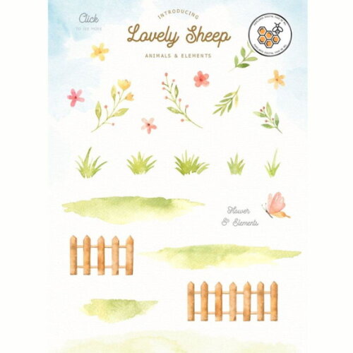 Kit Digital Ovelhinha Aquarela Premium - Lovely Sheep
