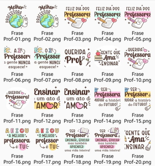 Kit Digital Pack Frases Dia dos Professores Png