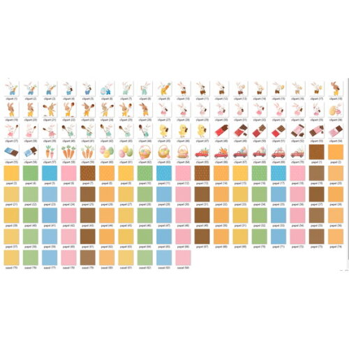Kit Digital Páscoa Aquarela Coelhinhos Png #14