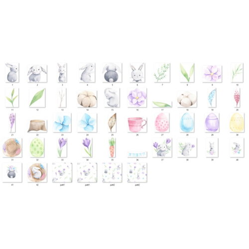 Kit Digital Páscoa Aquarela Coelhinhos Png #2