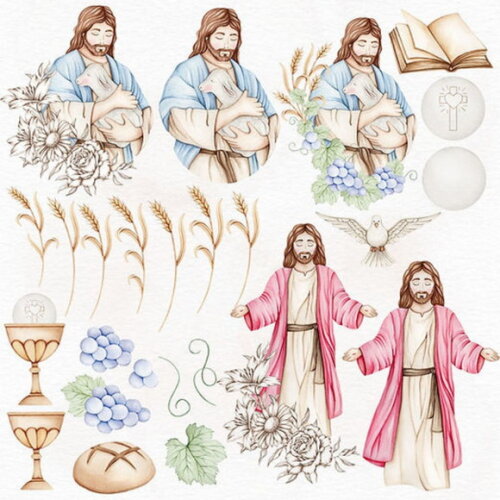 Kit Digital Páscoa Aquarela Jesus - Ele Vive