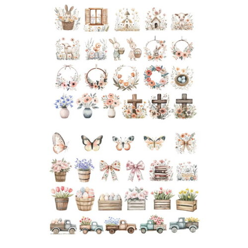 Kit Digital Páscoa Boho Aquarela - Combo 4 Kits Png Premium