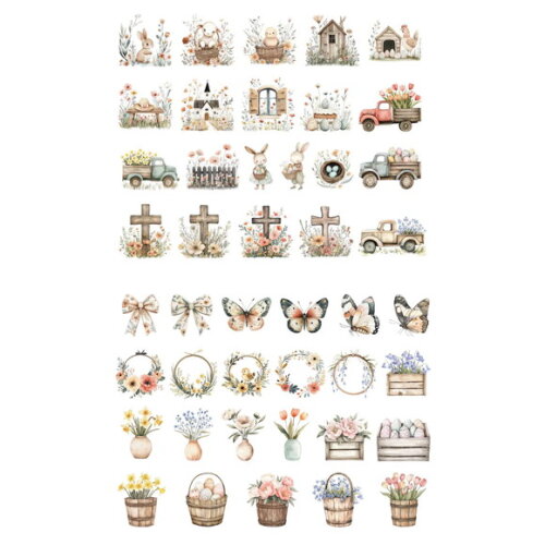 Kit Digital Páscoa Boho Aquarela - Combo 4 Kits Png Premium