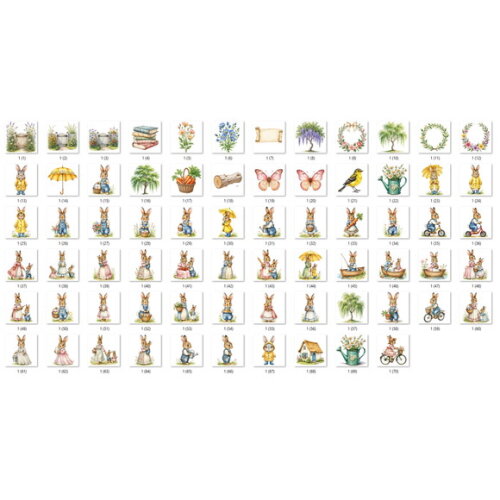 Kit Digital Páscoa Coelhinhos Vintage #15 Png
