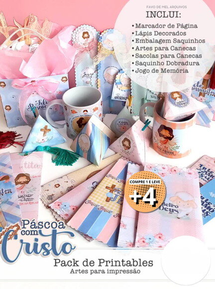 Kit Digital Páscoa com Cristo - Artes para Impressão Jpg pdf