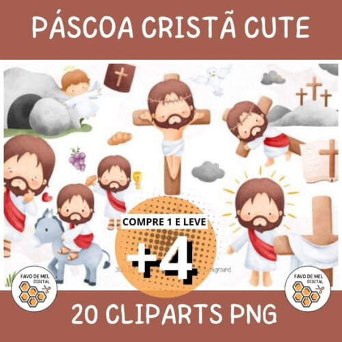 Kit Digital Páscoa Cristã Cute - Easter Story