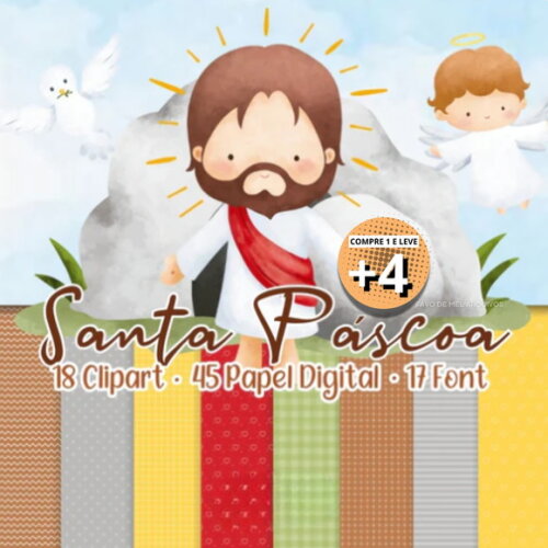 Kit Digital Páscoa Cristã Cute - Santa Páscoa