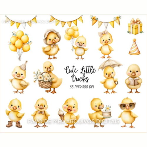 Kit Digital Patinho Amarelo Aquarela #5