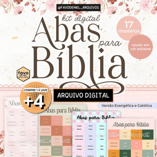 Kit Digital pdf Abas para Bíblia (pague 1 Leve +4)