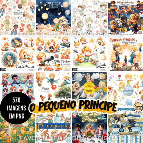 Kit Digital Pequeno Príncipe - Mega Pack Combo 16 Kits Png