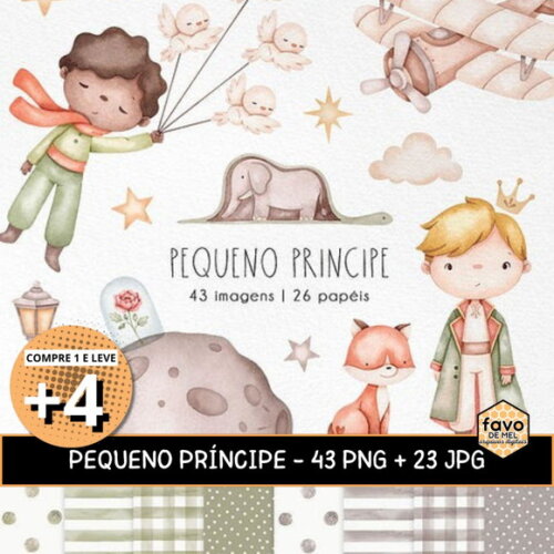 Kit Digital Pequeno Príncipe Aquarela