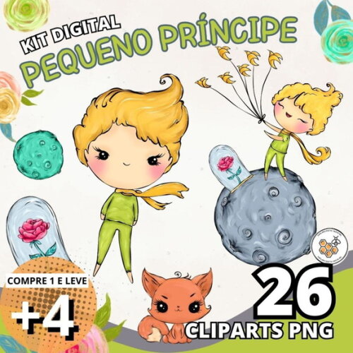 Kit Digital Pequeno Príncipe Aquarela - Little Prince