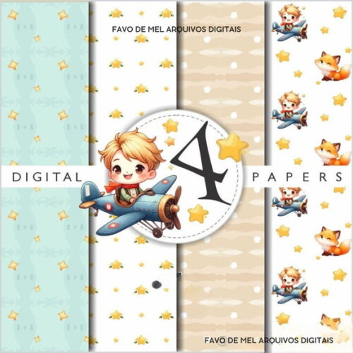Kit Digital Pequeno Príncipe Aquarela #10