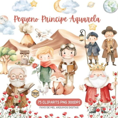 Kit Digital Pequeno Príncipe Aquarela | Little Prince (nbb)