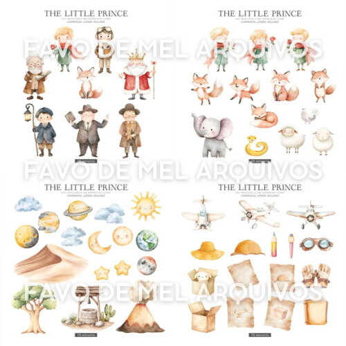 Kit Digital Pequeno Príncipe Aquarela | Little Prince (nbb)