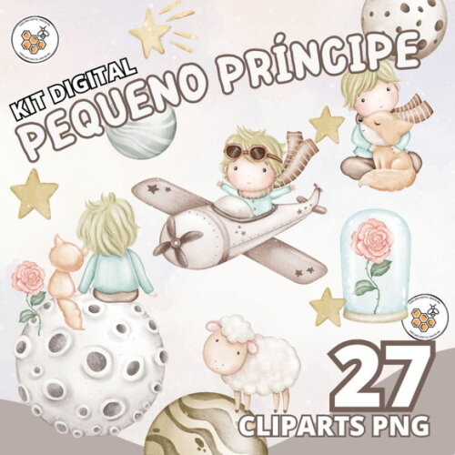 Kit Digital Pequeno Príncipe Aquarela Premium - mm