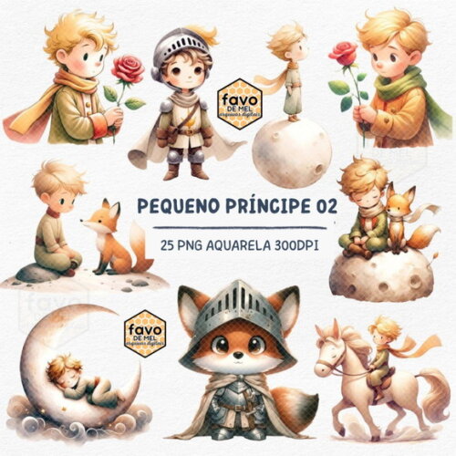 Kit Digital Pequeno Príncipe Aquarela Premium 02 (dcbynuk)