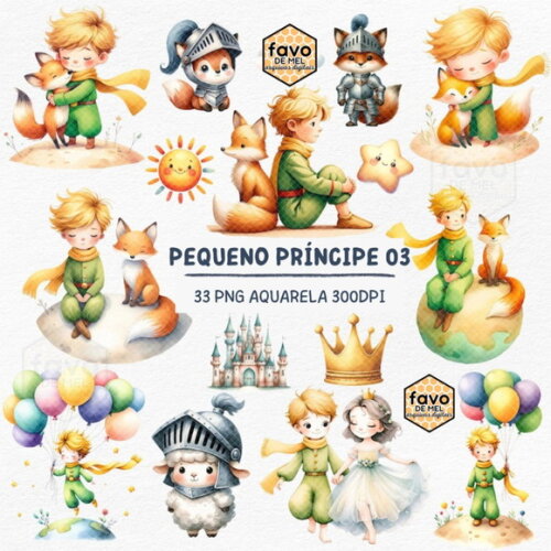 Kit Digital Pequeno Príncipe Aquarela Premium 03 (dcbynuk)